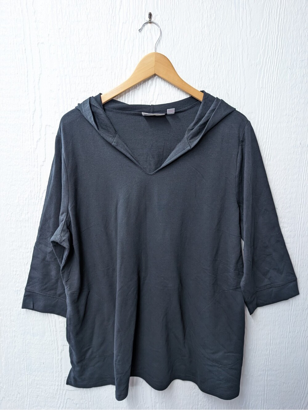 Belle Beach by Kim Gravel Sweatshirt Slub Shoreline Hoodie Black Size XL